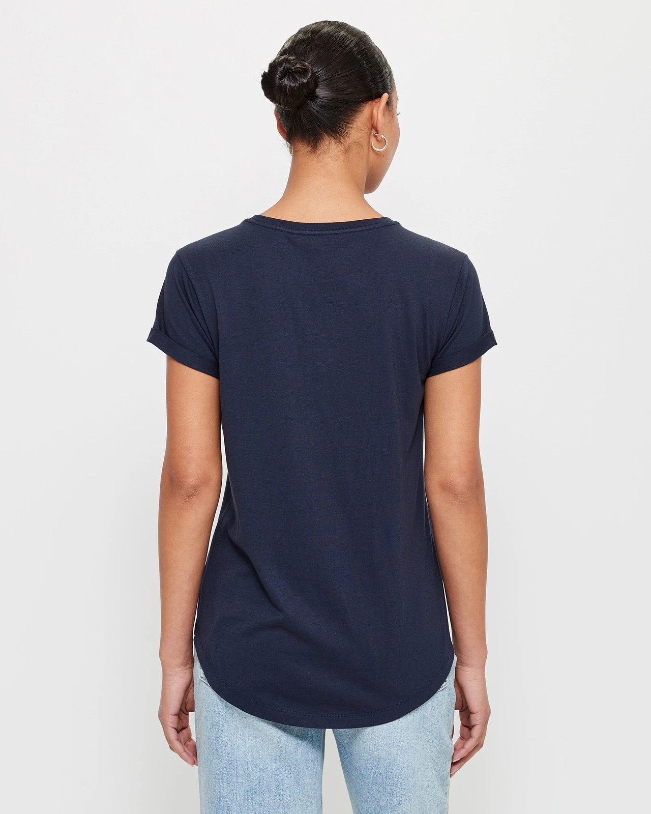 Cotton/Modal Relaxed Crew T-Shirt - Night Sky Blue | Target Australia