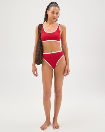 Scoop Neck Crinkle Bikini Top