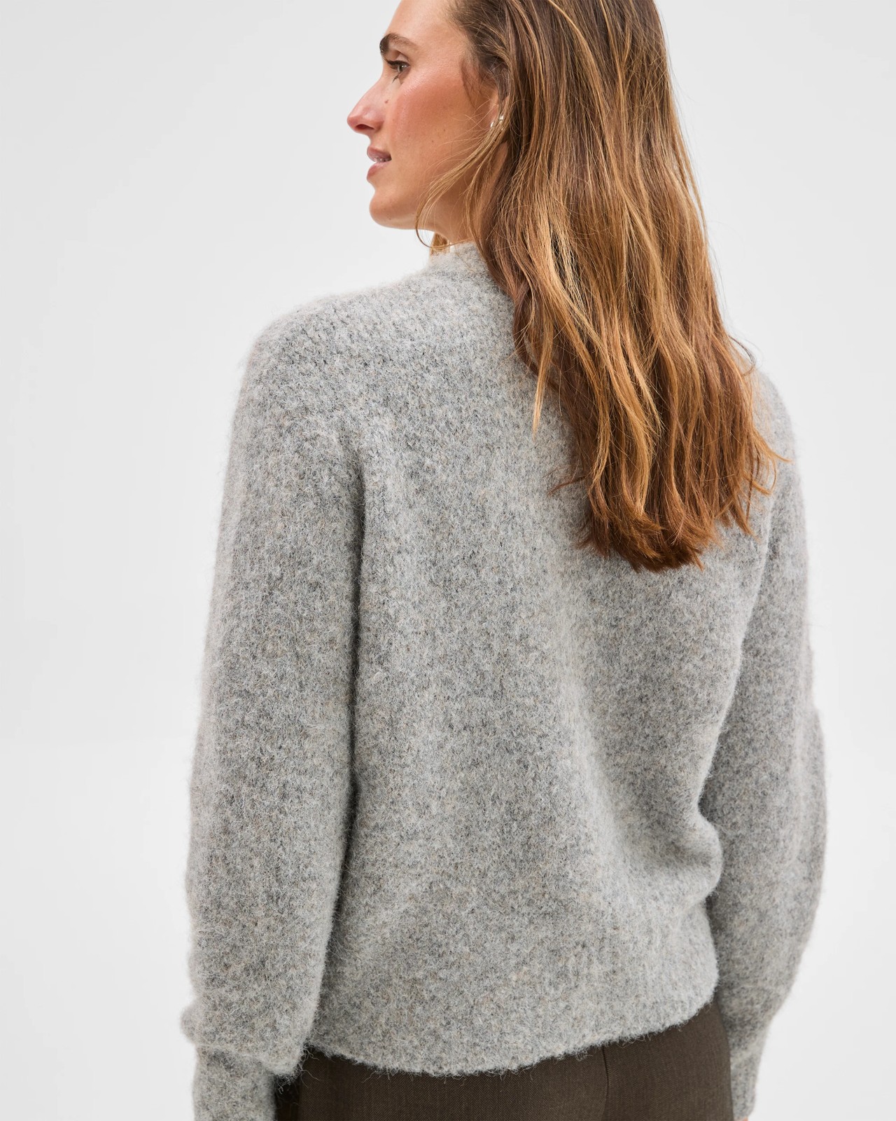 Preview Long Sleeve Plush Cardigan - Mid Grey Marle 6 of 6