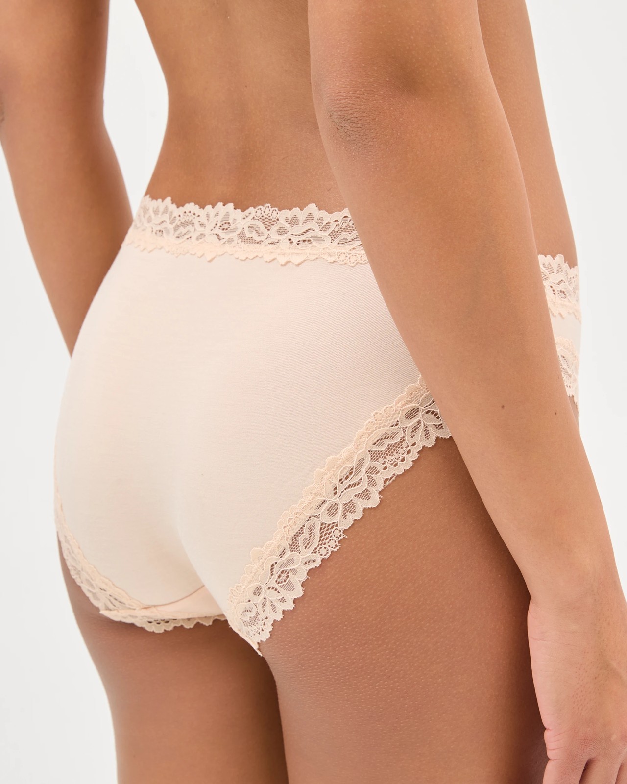 2 Pack Modal and Lace Bikini Briefs - Bare Beauty 4 of 4