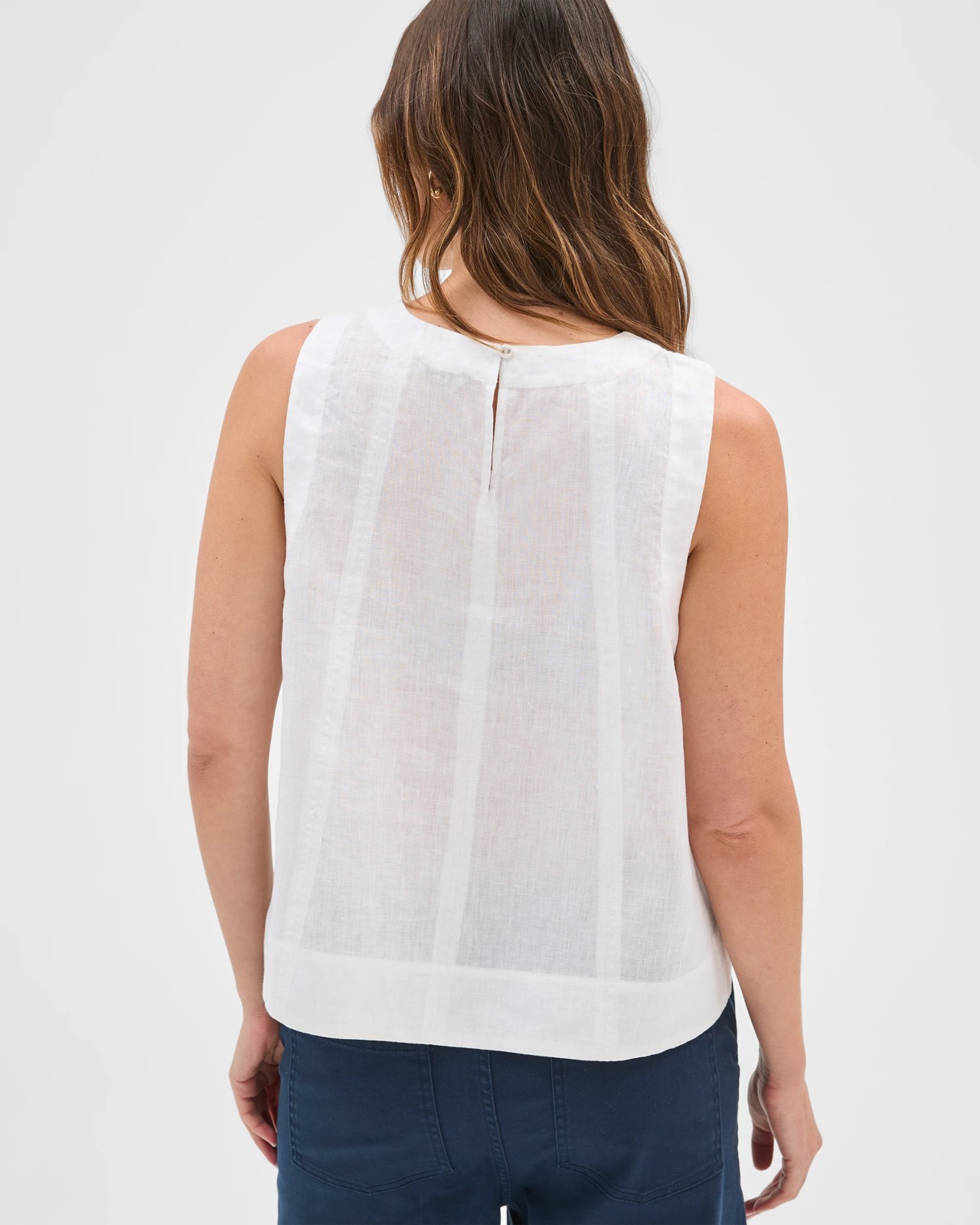 European Linen Swing Tank Top - White 6 of 6