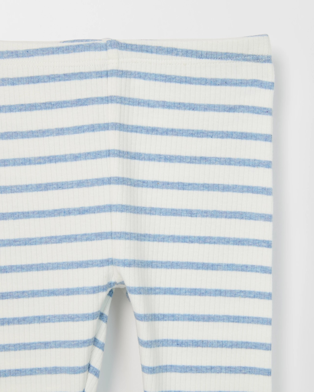 Baby Organic Cotton Ribbed Leggings - Stripe Blue Marle 5 of 5