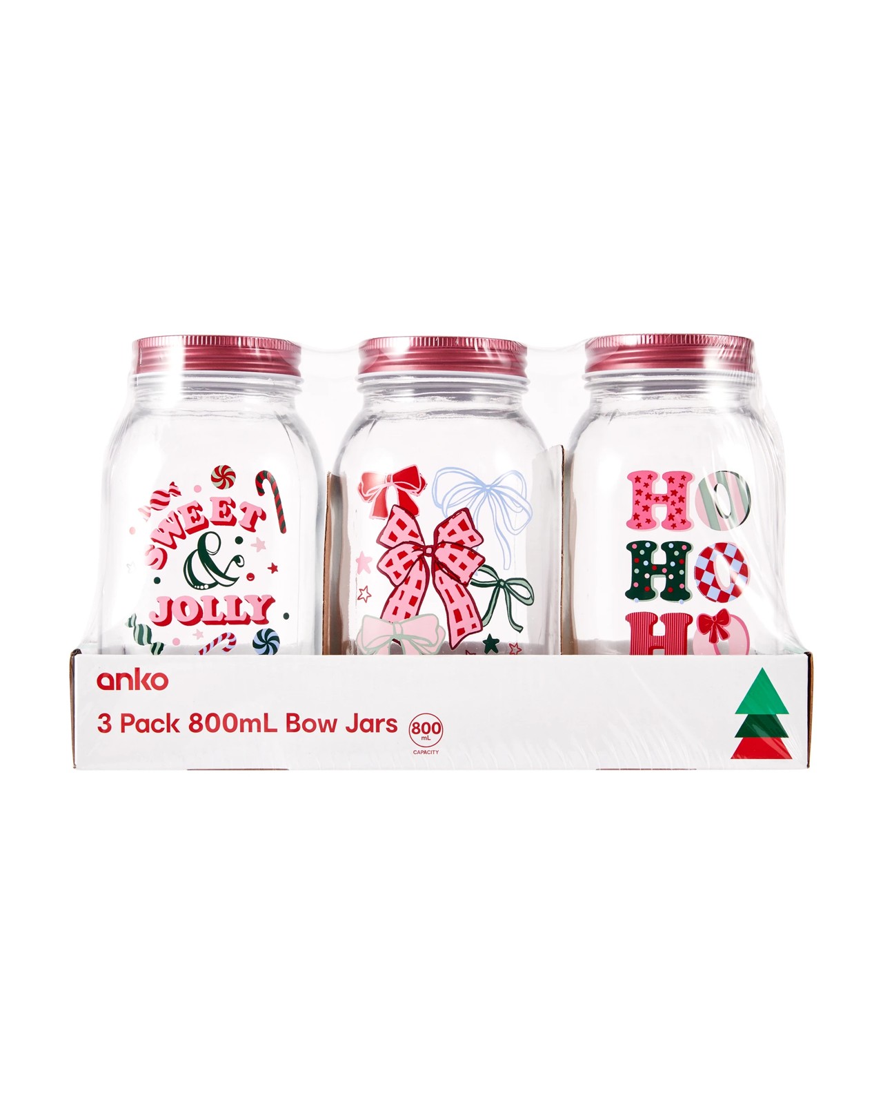 Anko 3 Pack 800ml Bow Jars 5 of 5