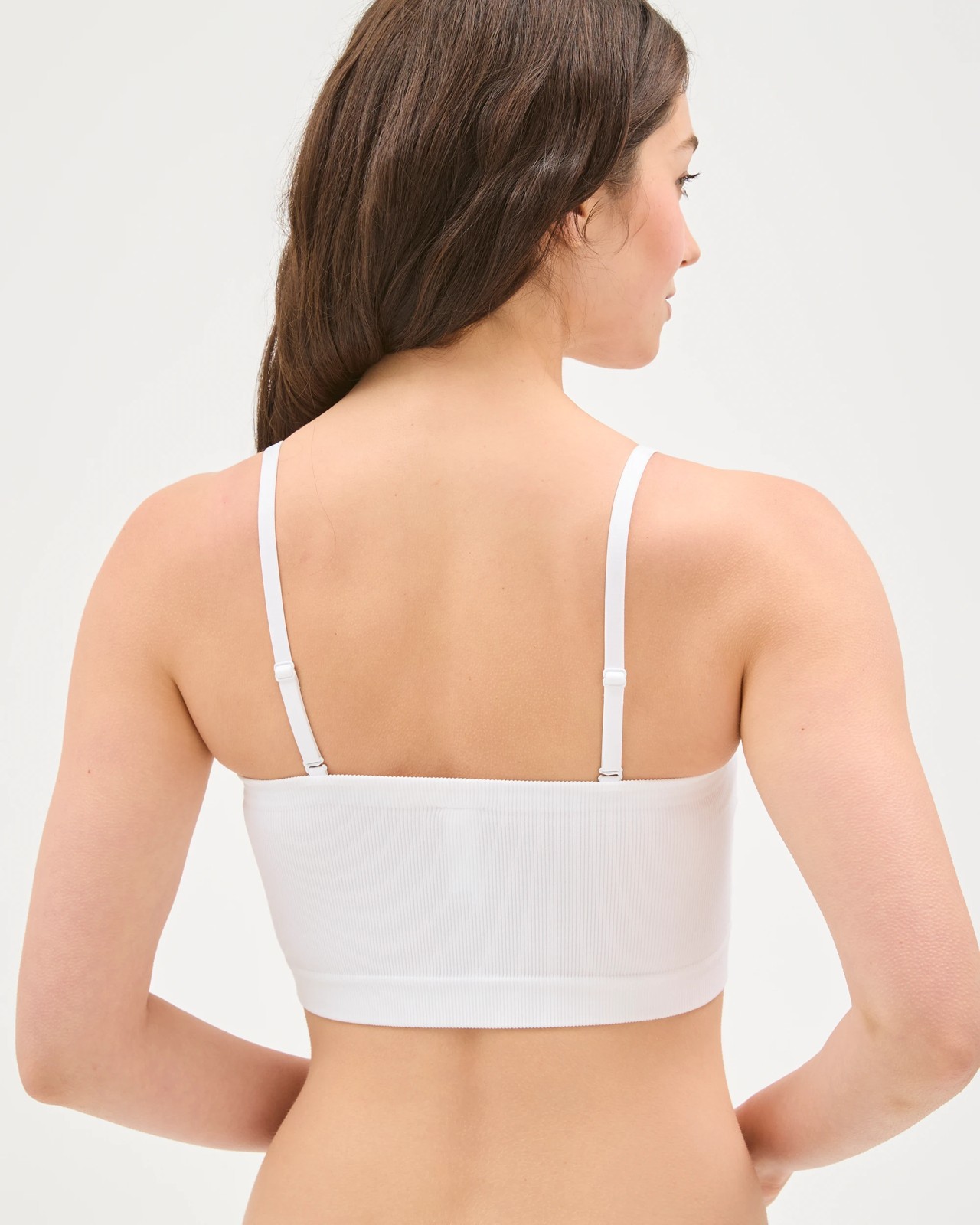 Lily Loves Rib Seamfree Bandeau Crop Top - White 4 of 4