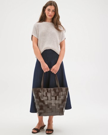 Petites Australian Cotton Short Sleeve Twist Knit Top