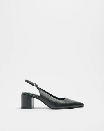 Womens Genuine Leather Point Block Heel - Daria