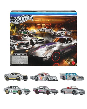 Hot Wheels 1:64 Scale Die-Cast Toy Cars Set of 6 Zamac Vehicles