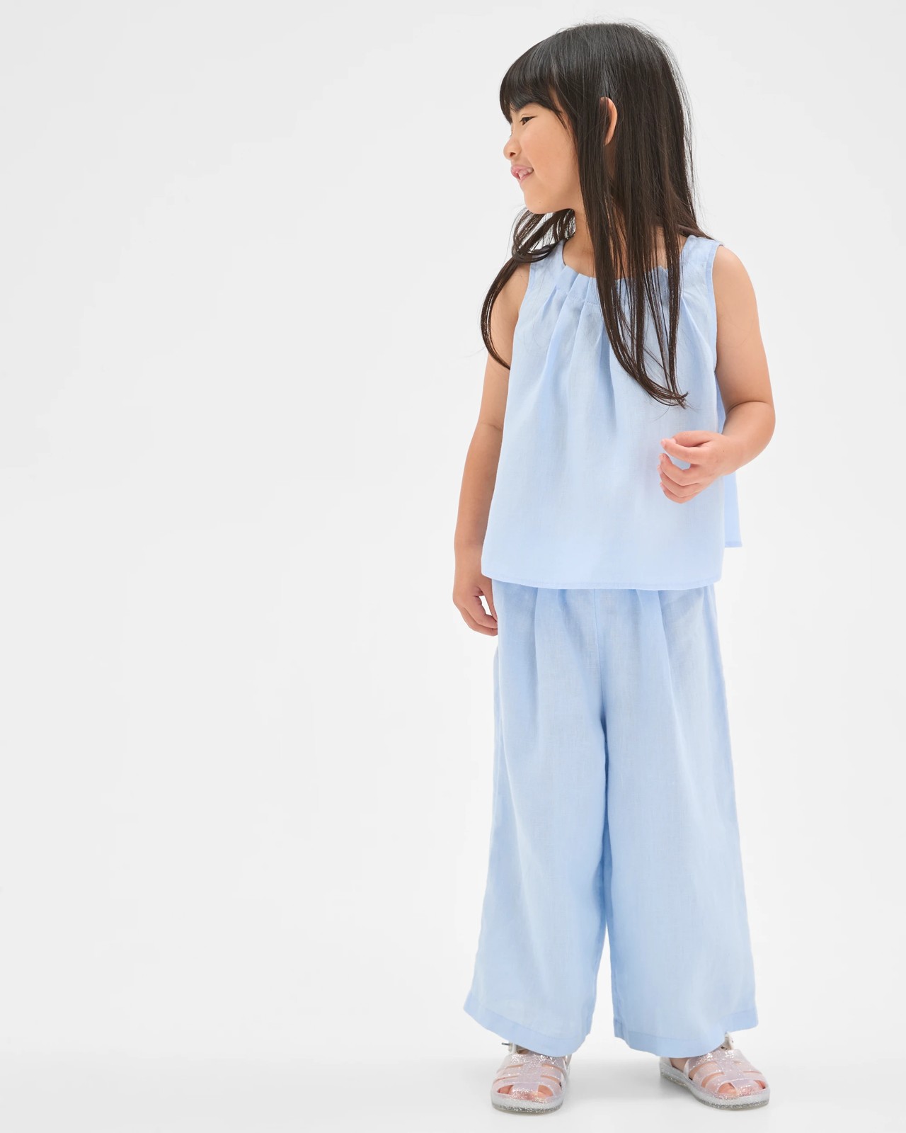 European Linen Co-ord Tank Top - Light Blue 3 of 6