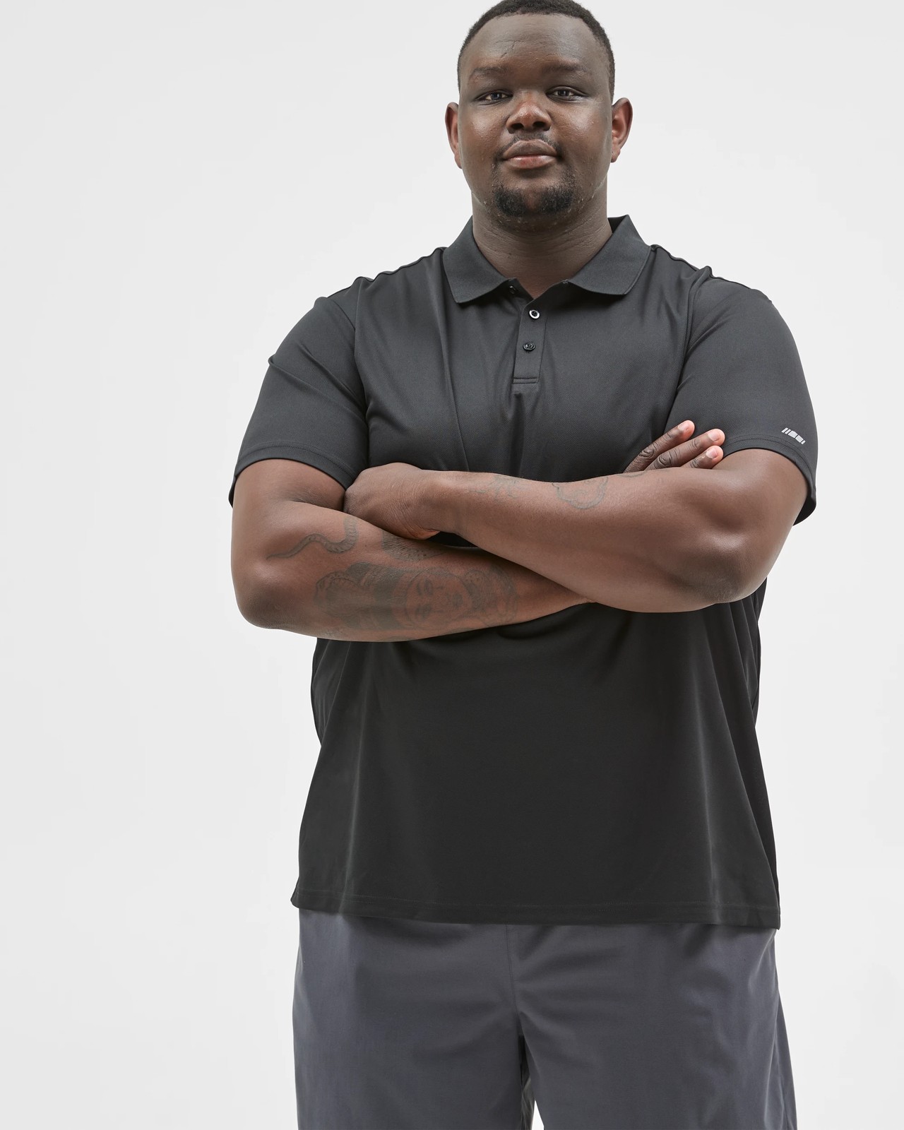 Plus Size Active Polo Top - Black 3 of 5
