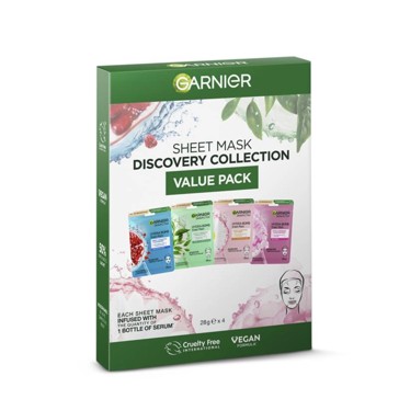 4 Pack Garnier Sheet Mask Discovery Collection Value Pack