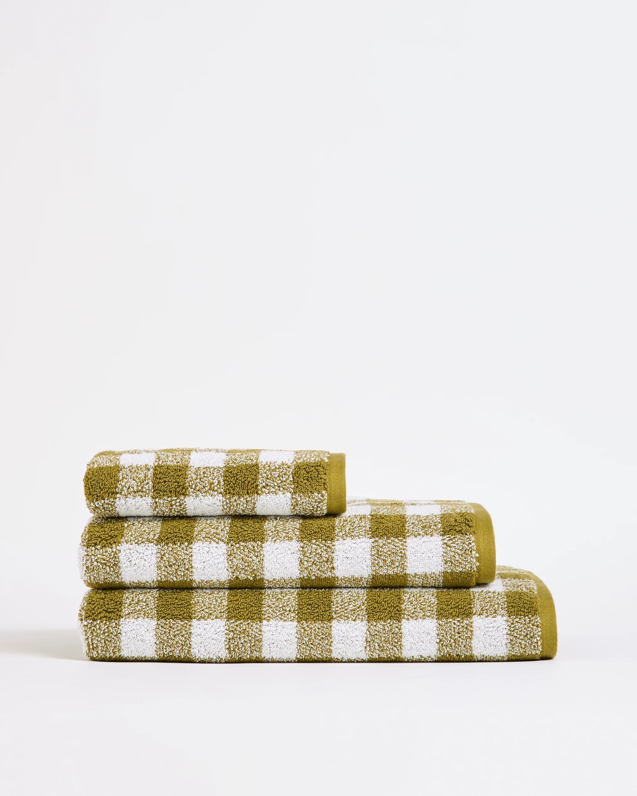 Georgie Australian Cotton Gingham Bath Sheet - Avocado 2 of 3