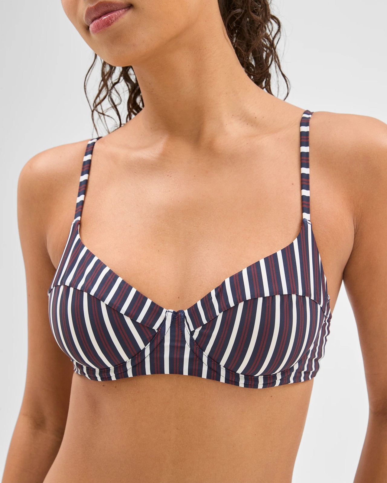 Underwire Swim Bikini Top - Navy Cinnabar Stripe 4 of 5