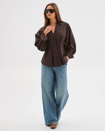 Lily Loves Australian Cotton Poplin Cinched Waist Shirt