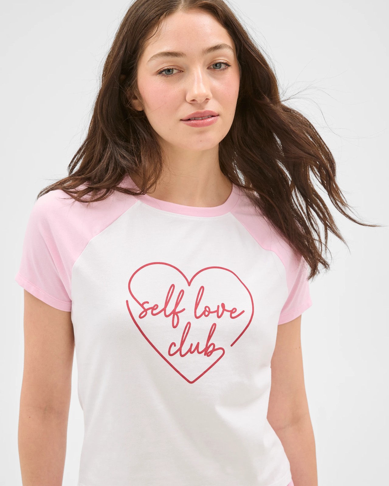 Lily Loves Australian Cotton Raglan Baby Sleep T-Shirt - Self Love Pink 4 of 5