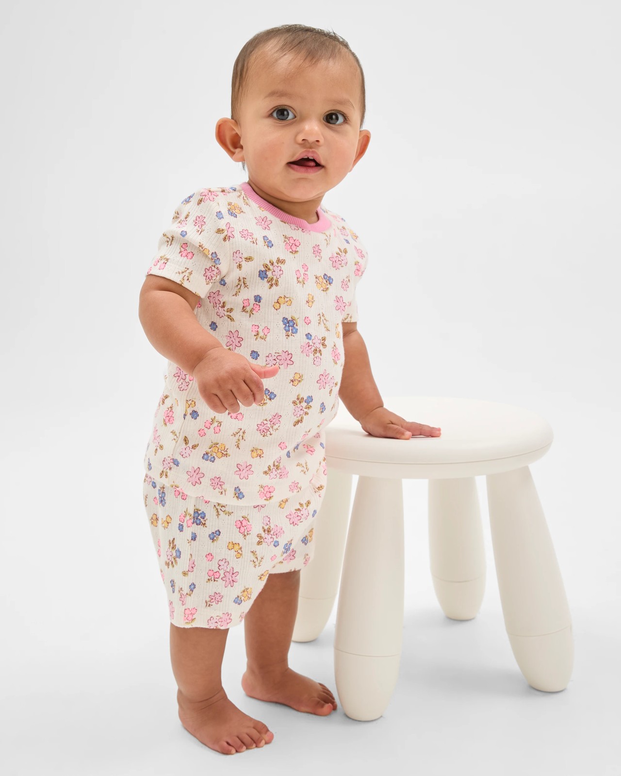 Baby Organic Cotton Pointelle Pyjama Set - Multi Floral 2 of 5