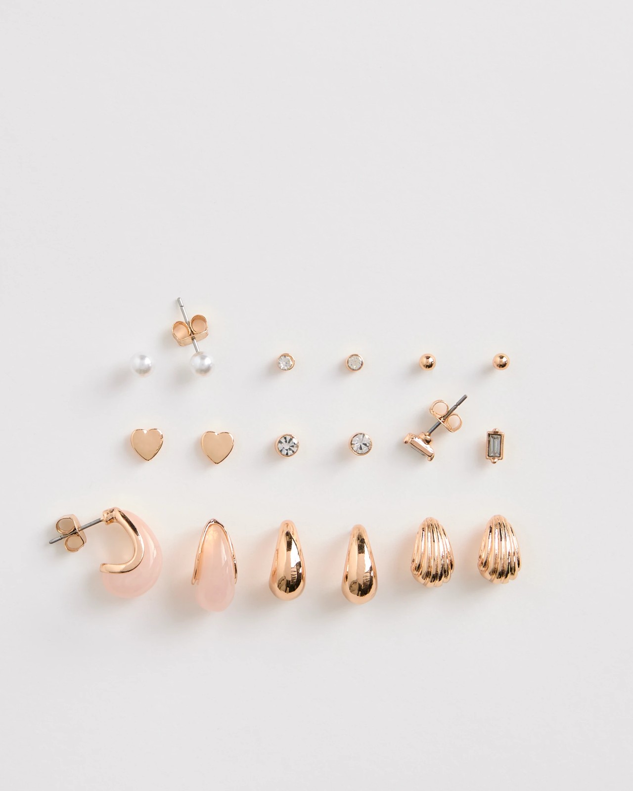 9 Pack Tear Drop Stud Earrings 2 of 2