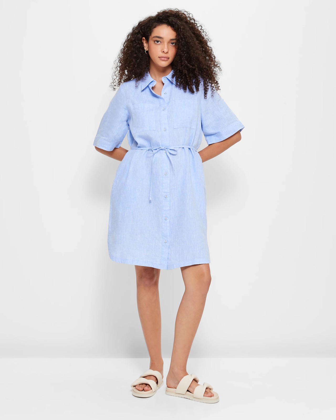 European Linen Mini Shirt Dress | Target Australia