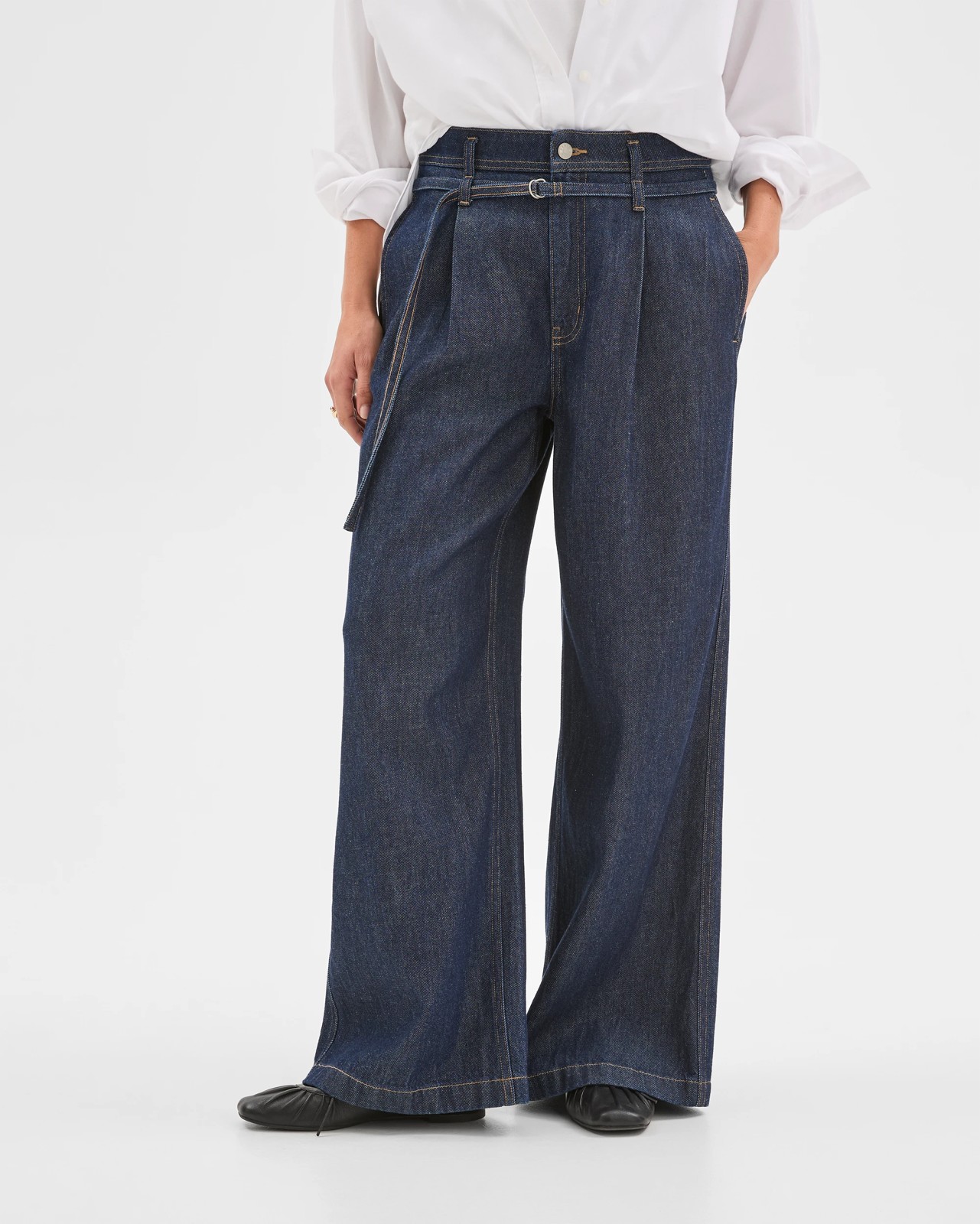 Belted Slouch Denim Jeans 4 of 6