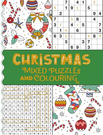 Christmas: Mixed Puzzles and Colouring - Book