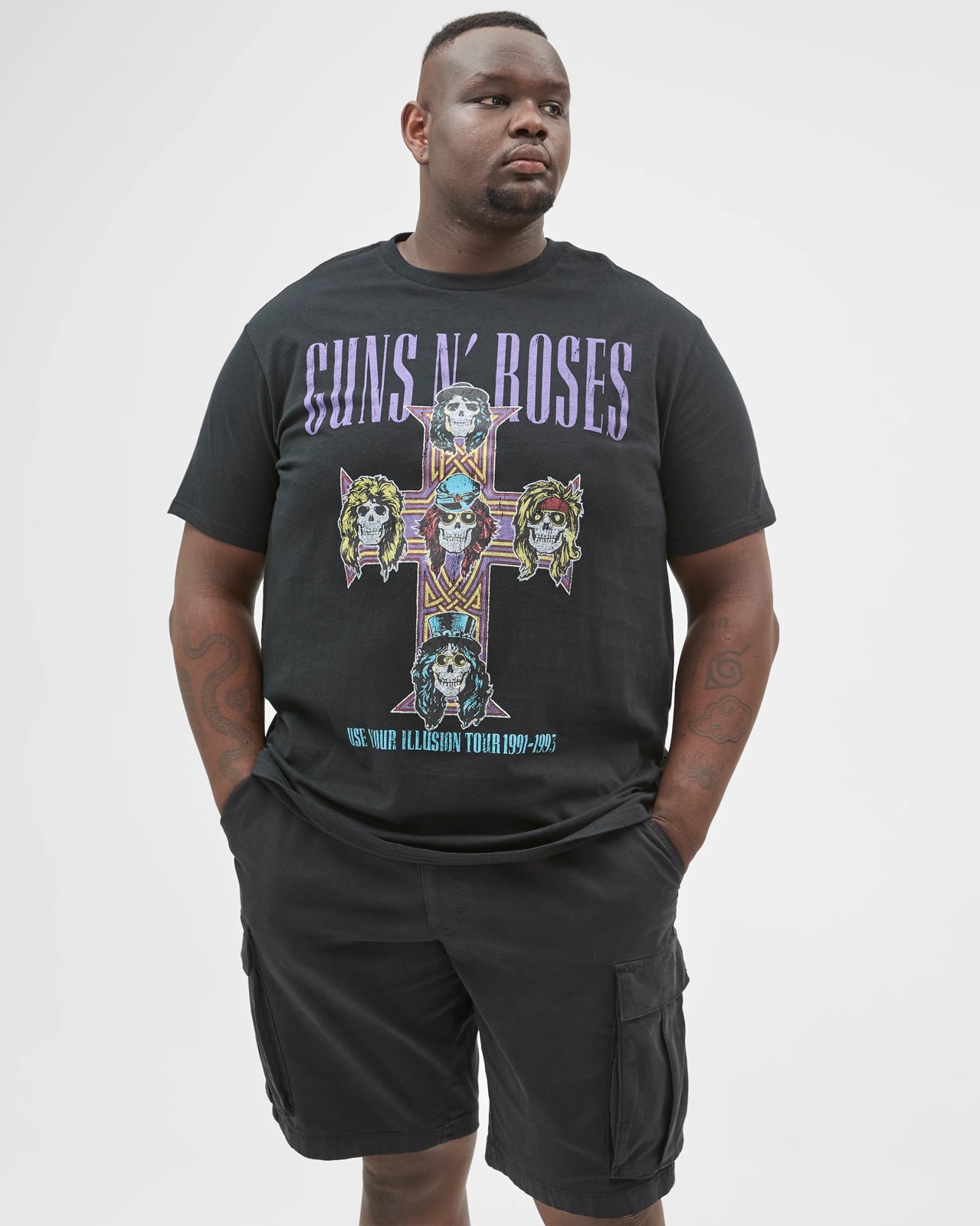 Guns and Roses Plus Size Australian Cotton T-Shirt 2 of 6