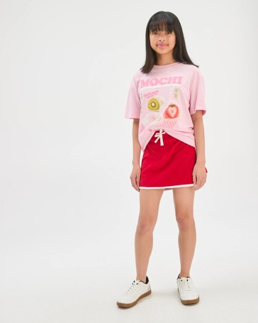 Australian Cotton Dolphin Hem Short Length Knit Terry Skort