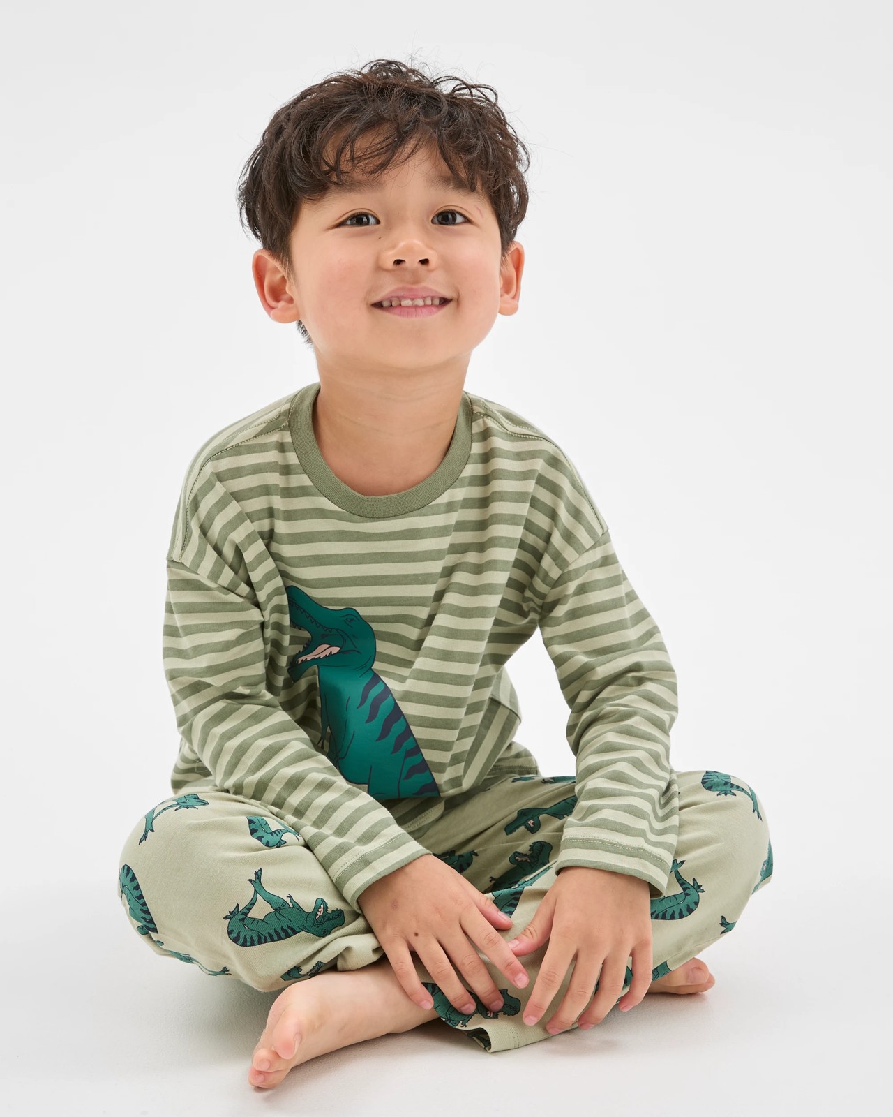 Australian Cotton Younger Boys Oversized Lounge Knit Pyjama Set - Dinosaur 4 of 5