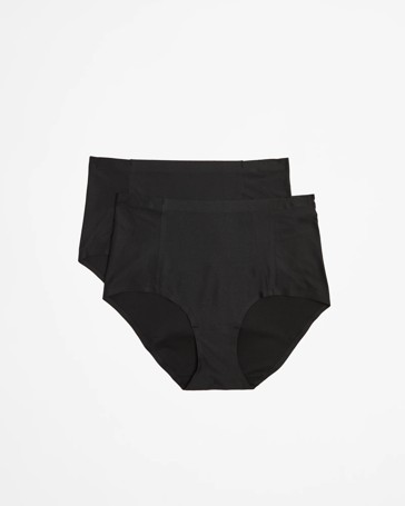 2 Pack Bonded No Show High Waist Full Briefs