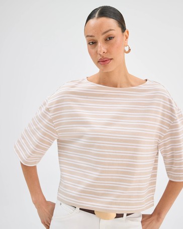 Australian Cotton Boat Neck Boxy T-Shirt
