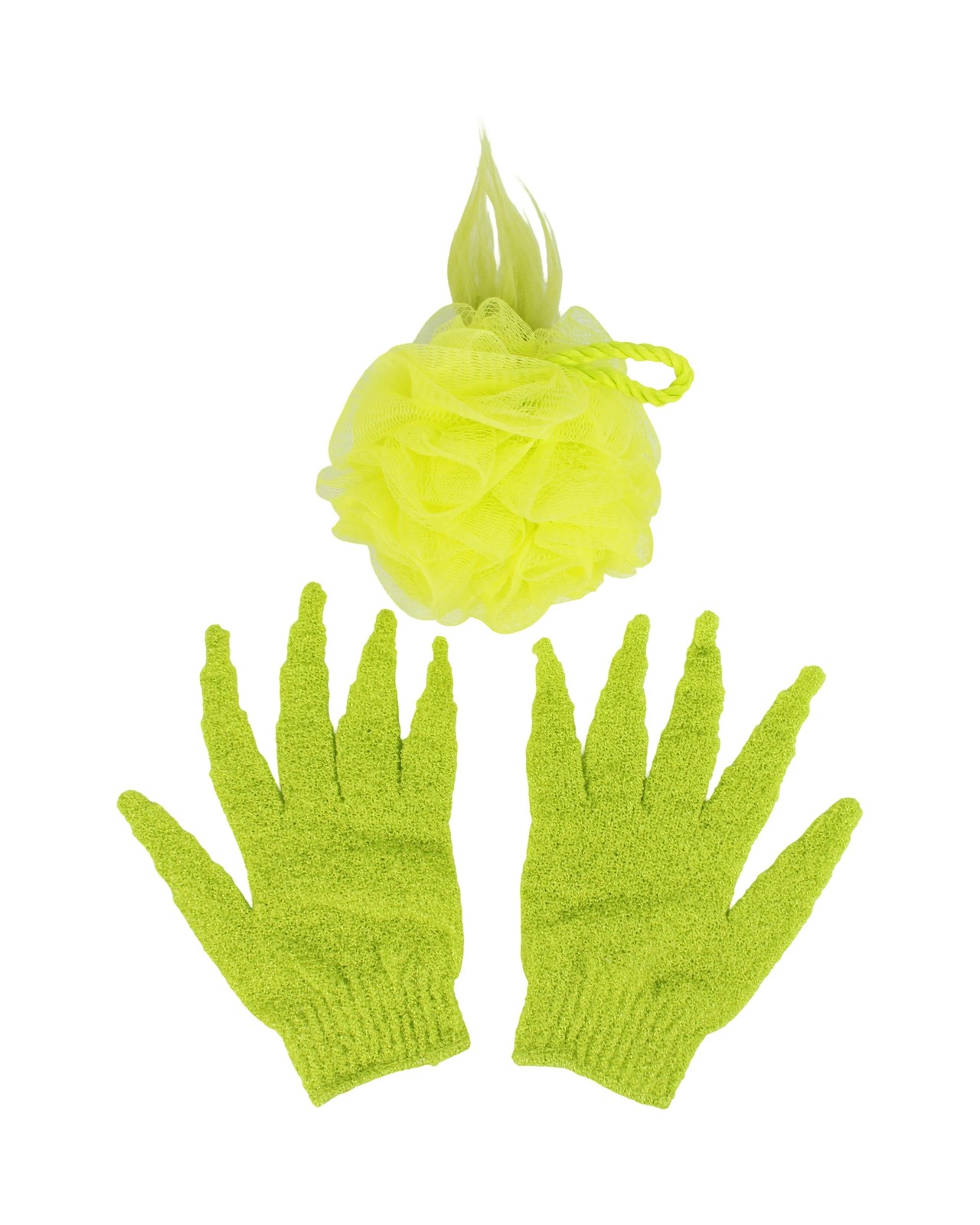Dr Seuss The Grinch Exfoliating Gloves and Bath Puff Set 4 of 4