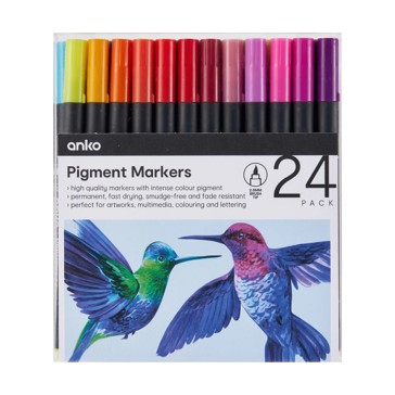 24 Pack Pigment Markers - Anko