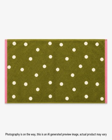 Senna Australian Cotton Polka Dot Bath Mat - Avocado