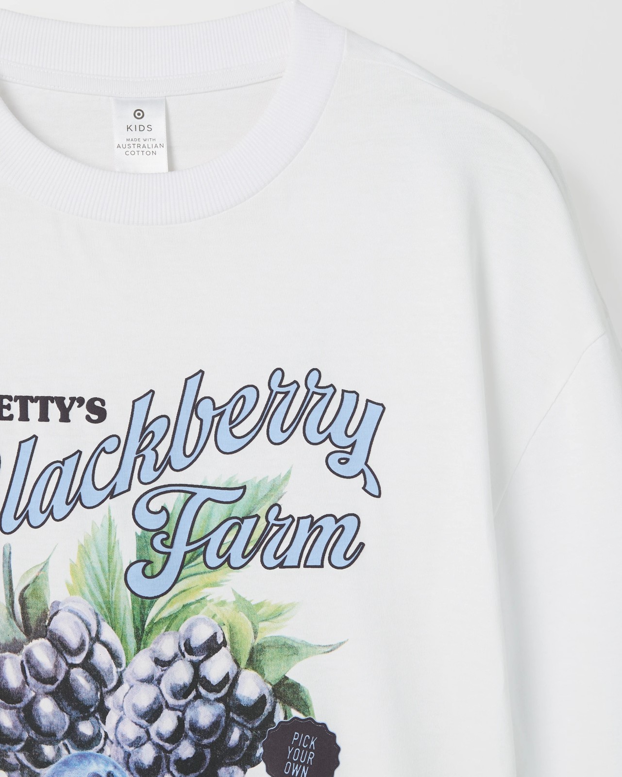 Australian Cotton Long Sleeve T-Shirt - Blackberry White 2 of 2