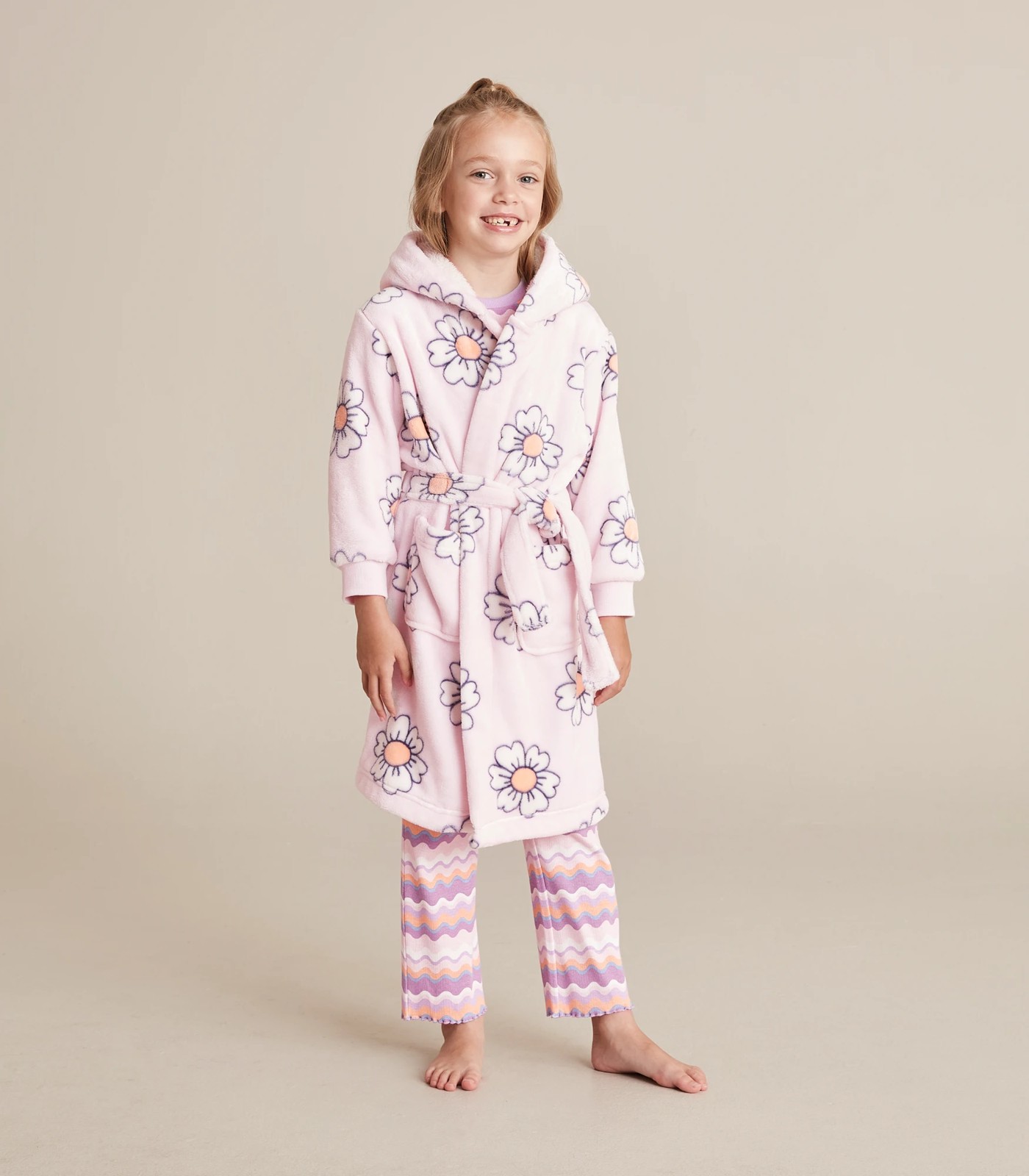 Kids Daisy Fleece Dressing Gown Target Australia