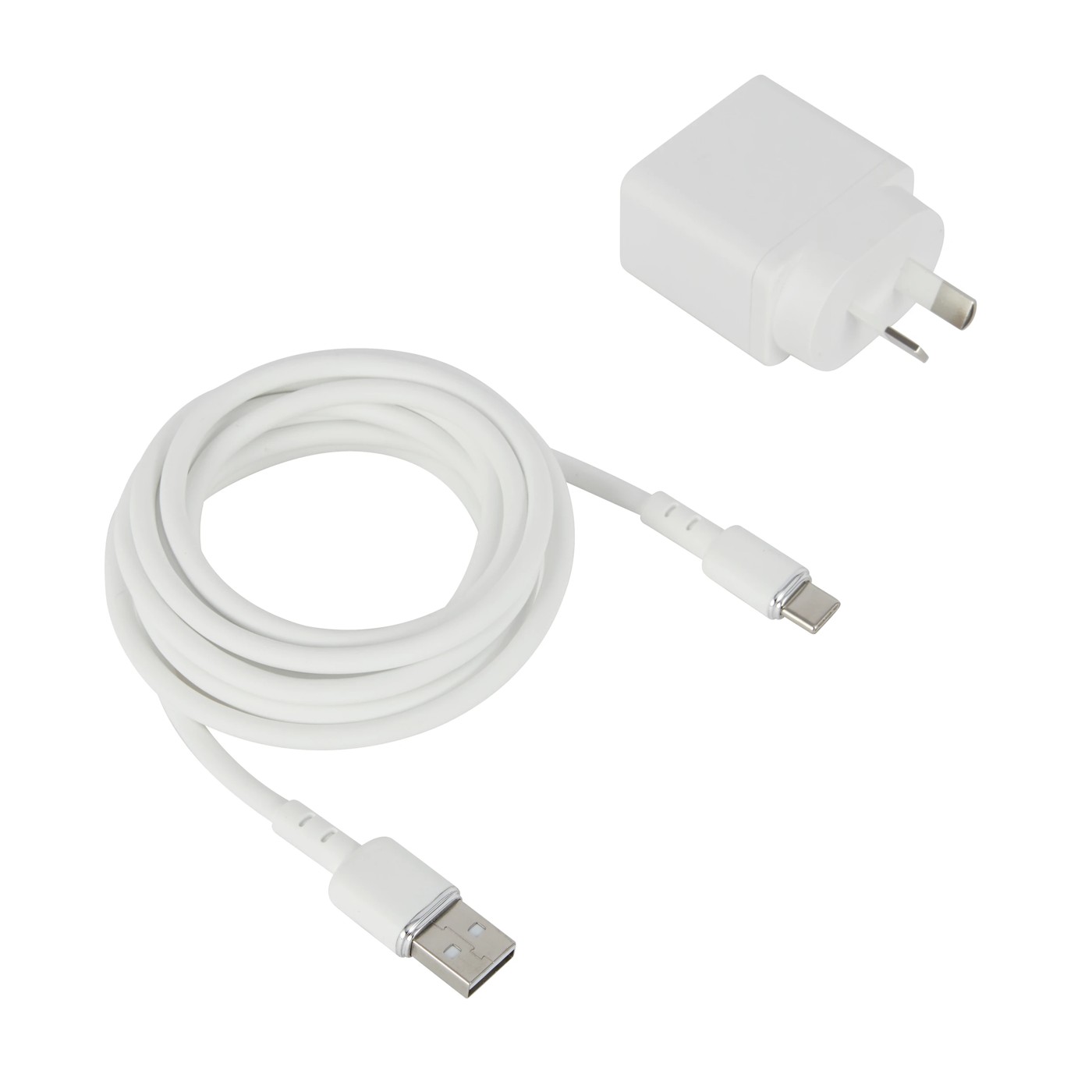 Wall USB Charger with USB-A to USB-C, White - Anko 2 of 4