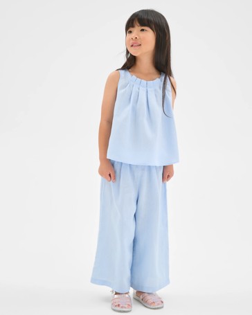 European Linen Wide Leg Co-Ord Pants