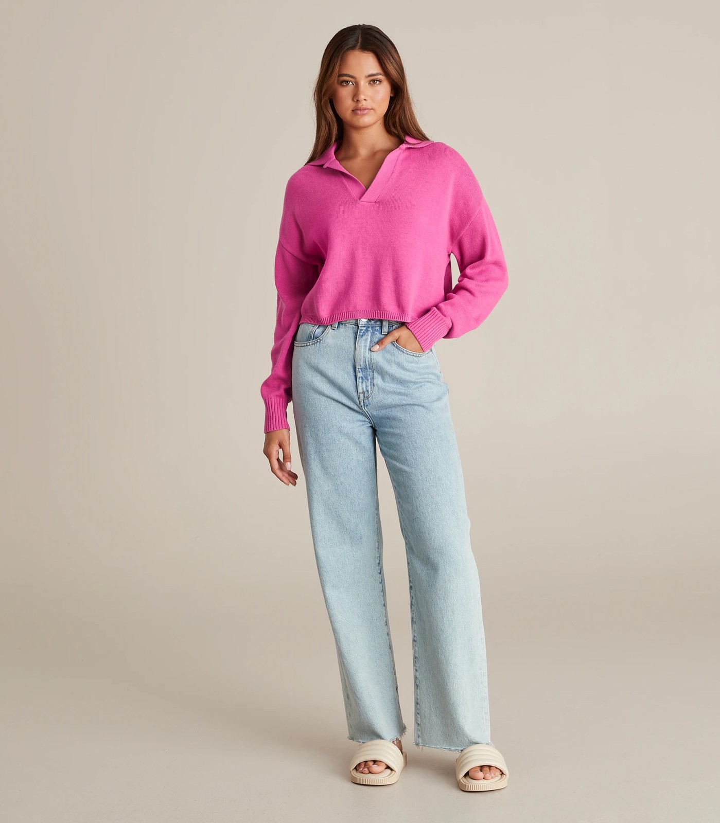 Lily Loves Boxy Knit Polo Jumper 2 of 6
