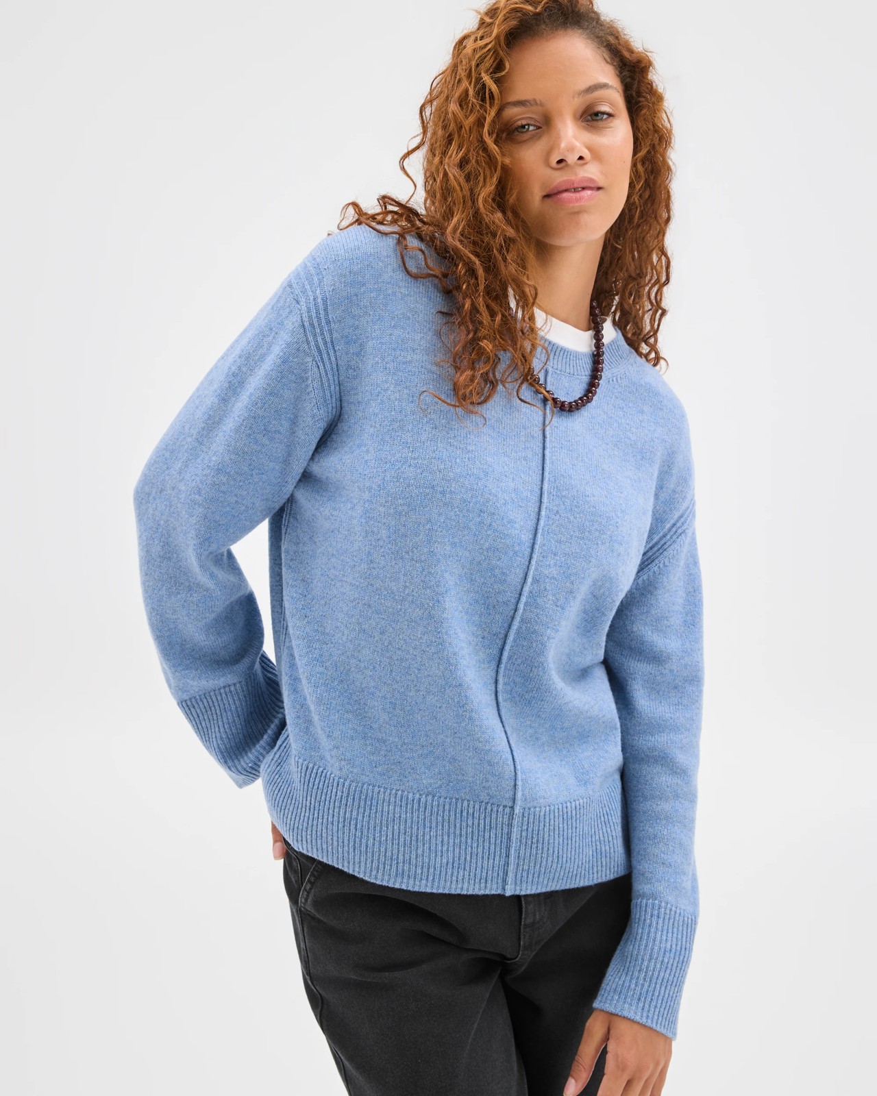 Lambswool Long Sleeve Sweater - Mineral Mist 2 of 5