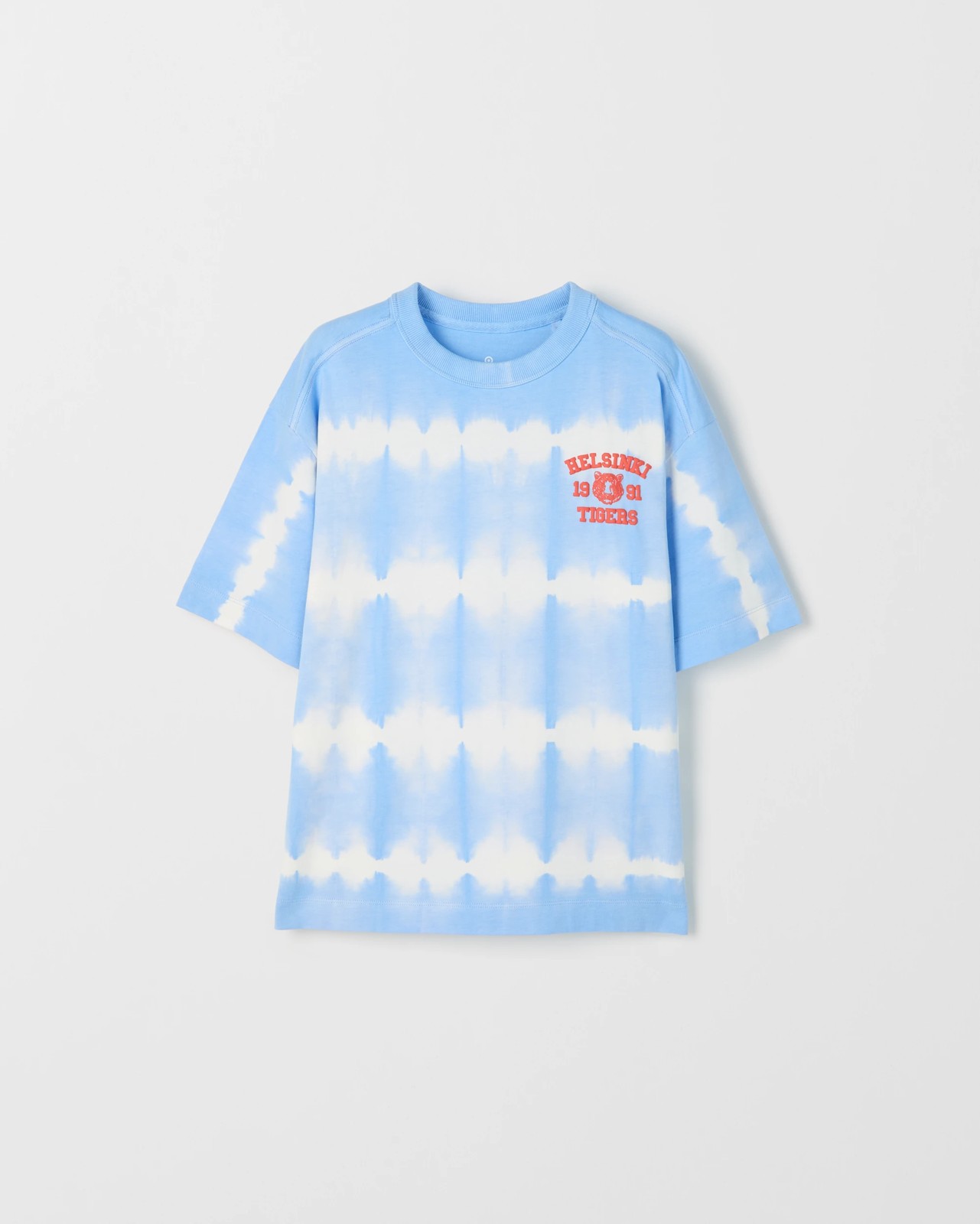 Australian Cotton Oversized Dyed Graphic T-Shirt - Blue 5 of 6