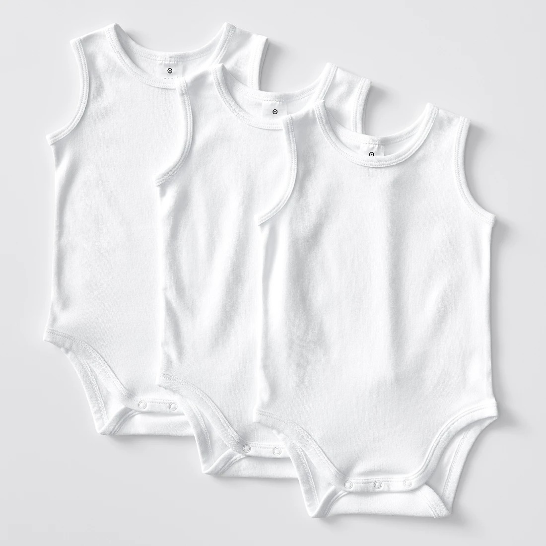 Baby Organic Cotton 3 Pack Sleeveless Bodysuits - White 4 of 4