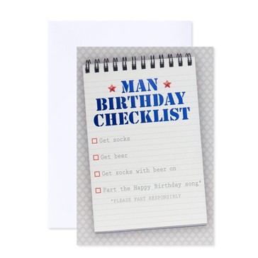 Connections from Hallmark Birthday Card - Man Birthday Checklist