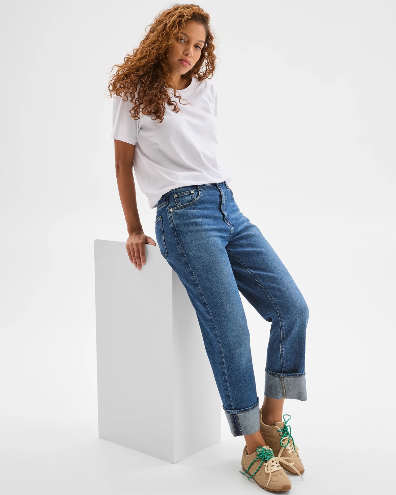 Straight Leg 90's Turn Up Denim Jeans 6 of 6