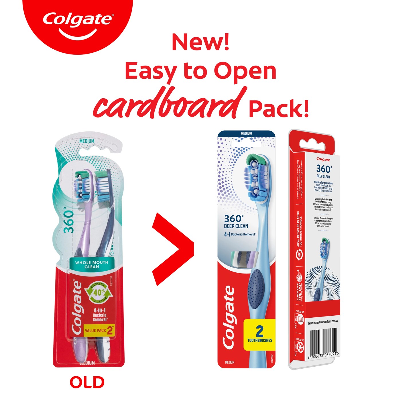Colgate 2 Pack Medium 360 Degree Whole Mouth Clean Toothbrush 3 of 5