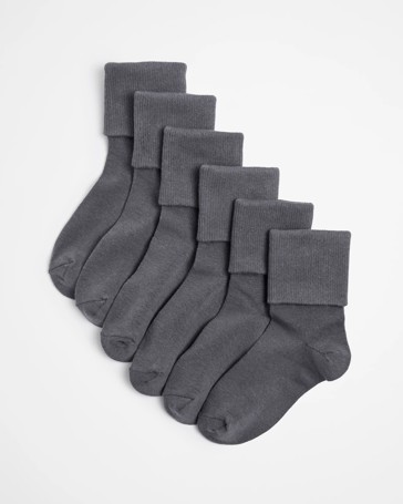 Kids Maxx School Cuffed Socks 6 Pack