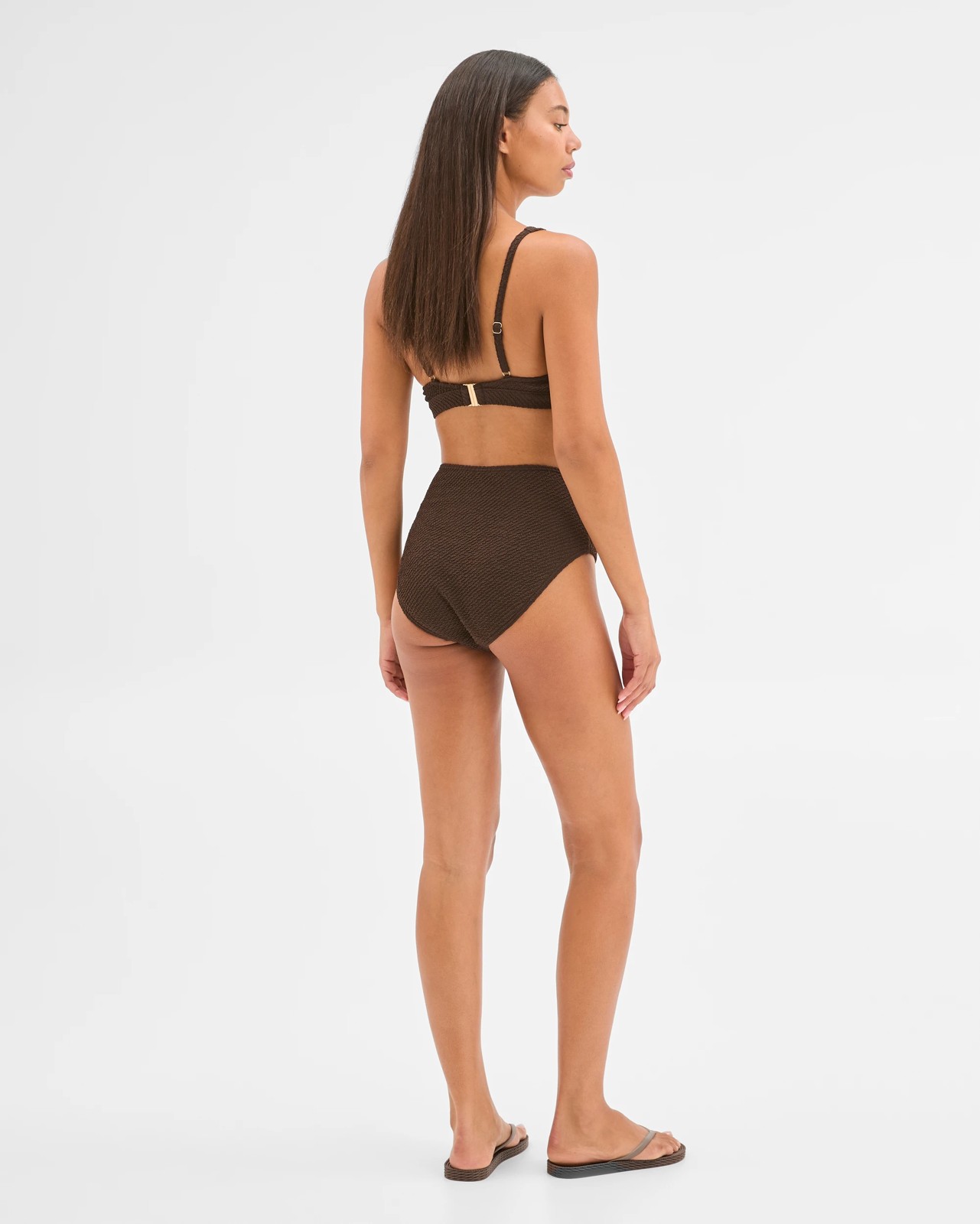 Resort High Waisted Textured Bikini Bottoms 5 of 5