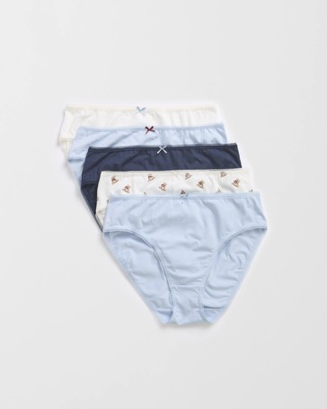 5 Pack Cotton/Elastane High Cut Briefs