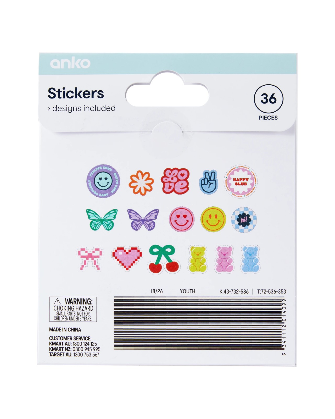 Anko 36 Piece Stickers - Youth 3 of 3