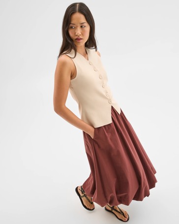 Preview Sleeveless Crepe Knit Vest