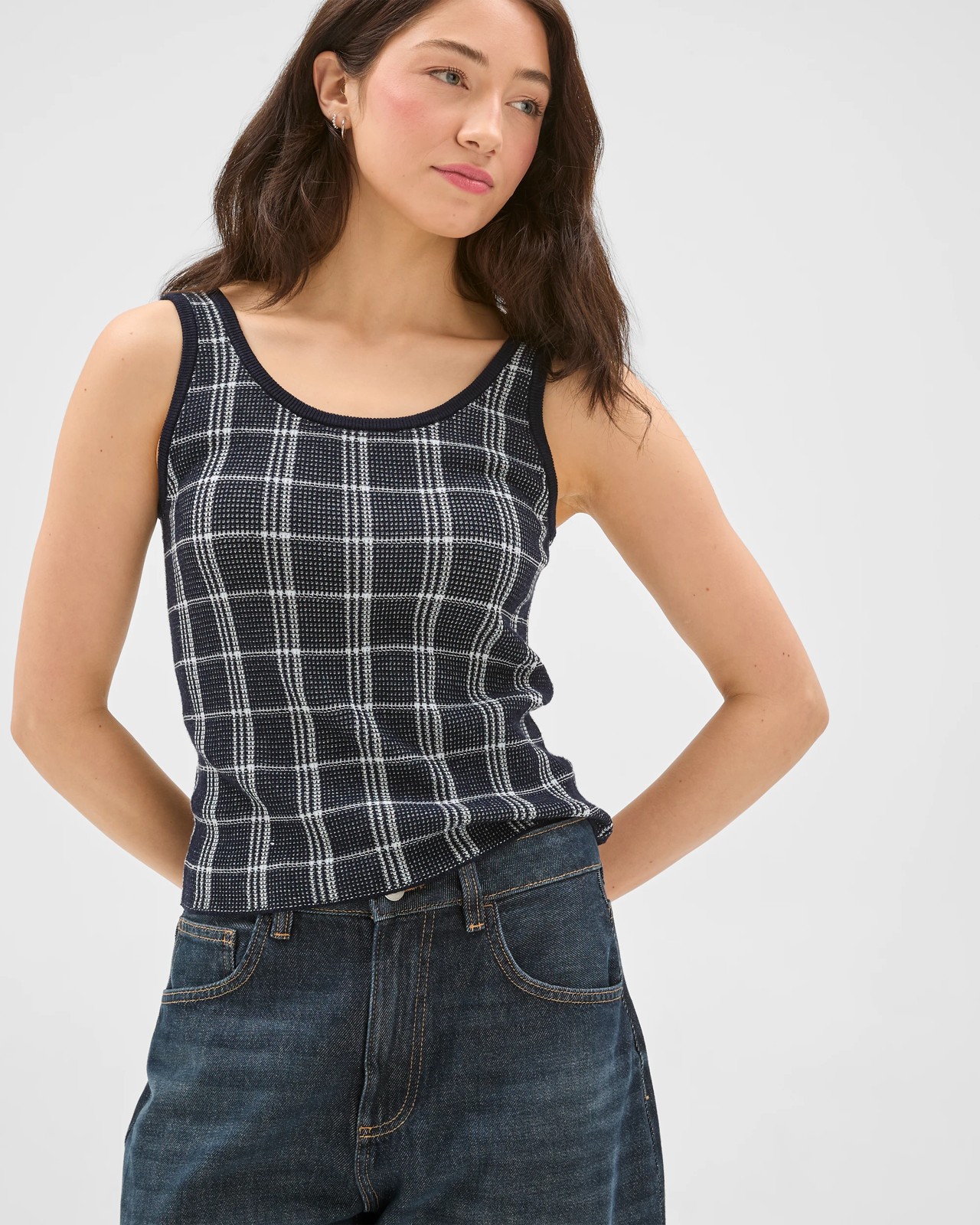 Lily Loves Knitted Check Tank Top 2 of 5
