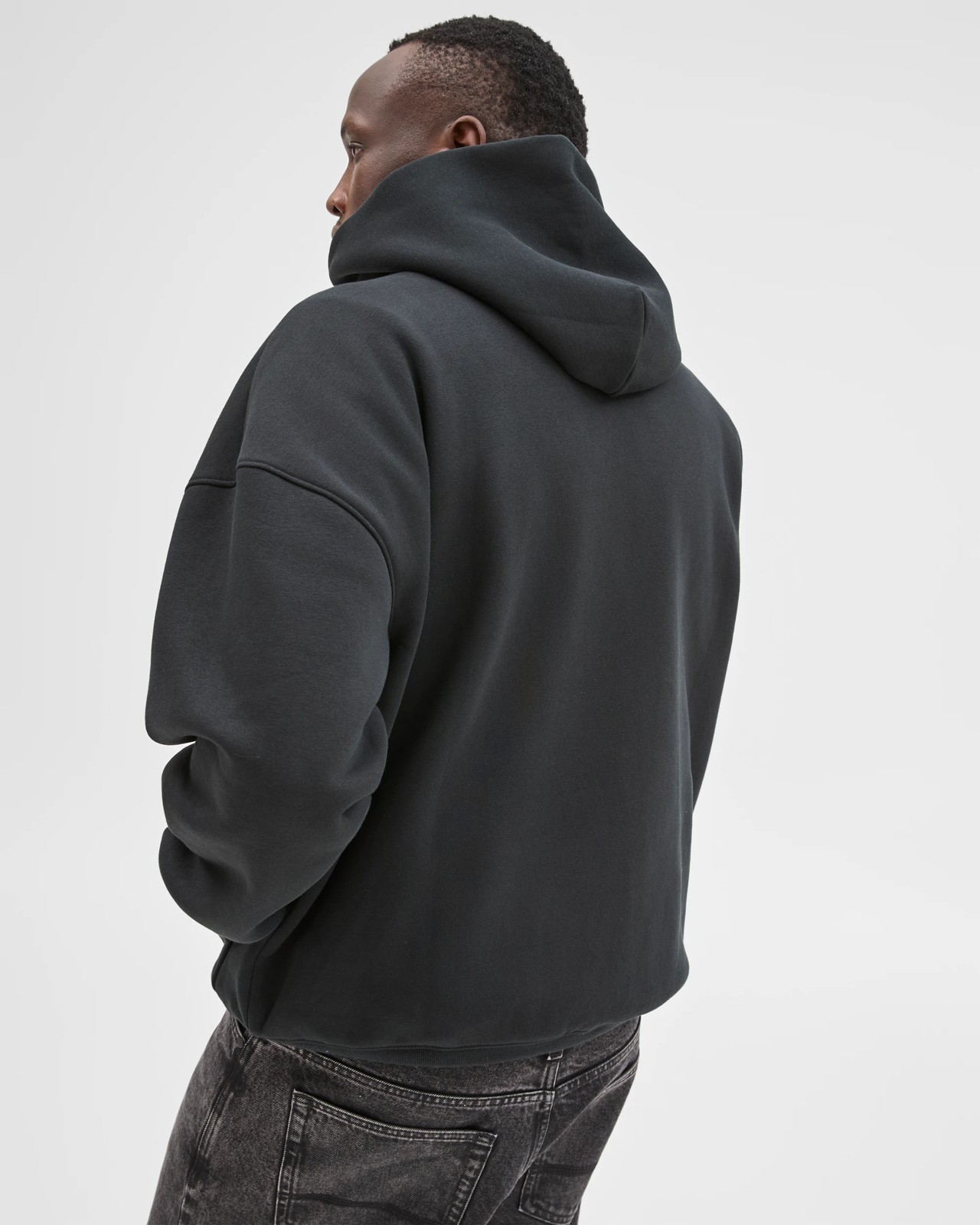 Commons Australian Cotton Blend Heavyweight Oversized Hoodie - Black 4 of 5