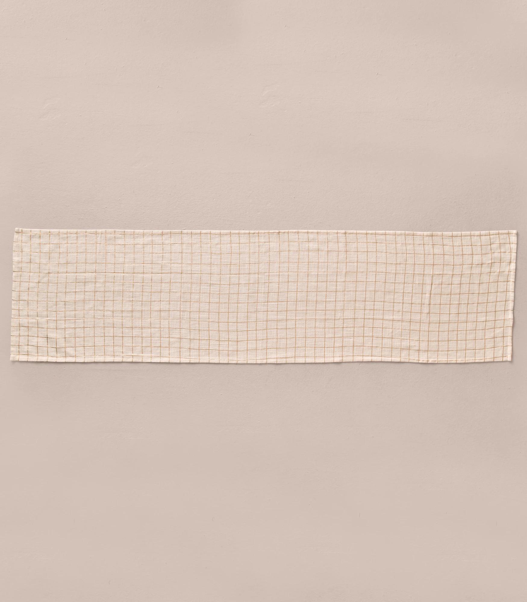 Blue & Gold Ring Print Table Runner - 13x72 Inch Linen Runner For Birthday Parties & Home Decor